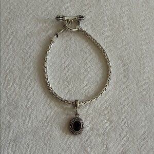 Boho Artisan Balinese Style Amethyst Toggle Bracelet